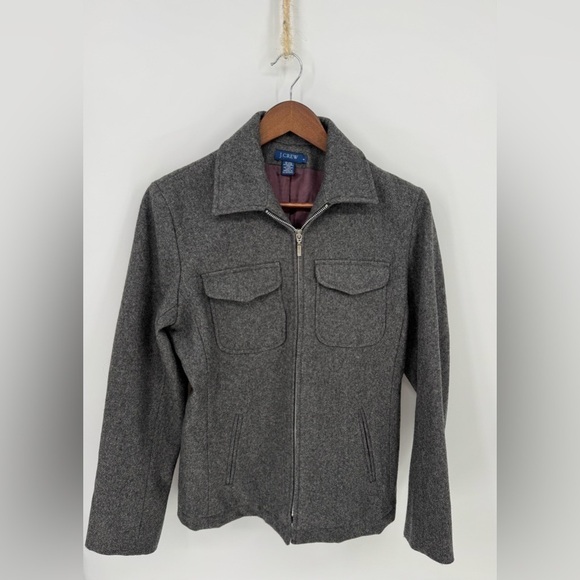 J. Crew Military Wool Coat with Pockets and Zip Front Size Small - Picture 1 of 9